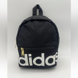 Adidas Mini Backpack Purse Black Gold Linear Logo Travel small Bag School unisex
